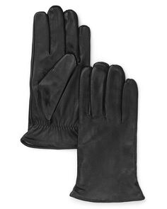Кожаные перчатки на кашемировой подкладке The Men&apos;s Store at Bloomingdale&apos;s, цвет Black