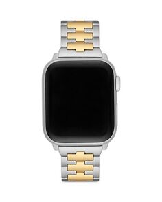 Apple Watch Двухцветный браслет Reva из нержавеющей стали, 38 мм/40 мм Tory Burch, цвет Gold