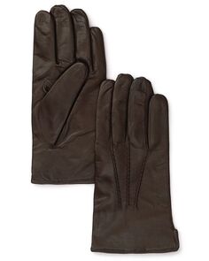 Кожаные перчатки на кашемировой подкладке The Men&apos;s Store at Bloomingdale&apos;s, цвет Brown