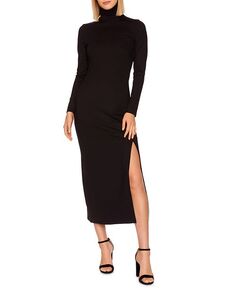 Приталенное платье с высоким воротником Susana Monaco, цвет Black