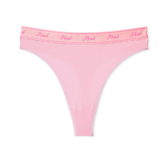 Трусы Victoria&apos;s Secret Pink Logo Cotton High-waist Thong, розовый