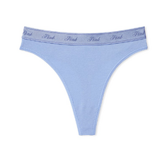 Трусы Victoria&apos;s Secret Pink Logo Cotton High-waist Thong, синий