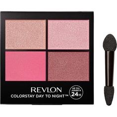 Тени для век Colorstay Day To Night Quad 16Hr Wear 4.8G с матовым и мерцающим финишем Pretty 565 Rosy Pinks, Revlon