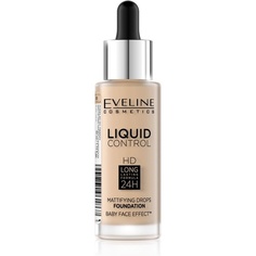 Eveline Liquid Control Hd Longstay Матирующий праймер 32 мл 015 Светлый ванильный, Eveline Cosmetics