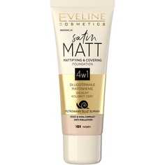 Satin Matt Matting Satin Matt Opaque Праймер для лица 30 мл № 101 цвета слоновой кости 1 шт., Eveline Cosmetics