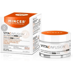 Mincer Pharma Vita C Infusion дневной крем против морщин для сухой кожи с экстрактом камю-каму, маслом облепихи и женьшенем 50 мл, Mincer Est. Pharma 1989