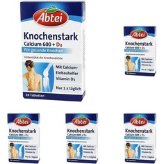 Knochenstark Кальций 600 + D3, высокая доза для костей, 28 таблеток в пленке, Abtei