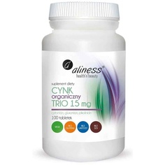 Органическое цинковое трио 15 мг для функционирования иммунной системы, 100 таблеток, Aliness