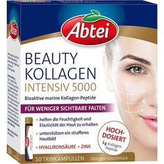 Beauty Collagen Intensiv 5000 с коллагеновыми пептидами 5G, гиалуроновой кислотой, цинком и витамином С — 10 ампул для питья без сахара, Abtei
