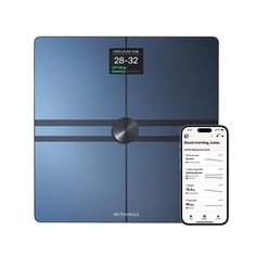 Весы Body Comp для измерения веса тела и полного анализа тела с цветным экраном Wi-Fi и Bluetooth, а также точными показателями висцерального жира и здоровья сердца — совместимы с Apple Health Black, Withings