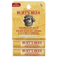 100% натуральный увлажняющий бальзам для губ с пчелиным воском, 2 тюбика, 8,5 г, 2 шт. в упаковке, Burt&apos;S Bees