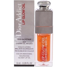 Christian Addict Lip Glow Oil 004 Коралловое женское масло для губ 0,2 унции 6 мл, Dior