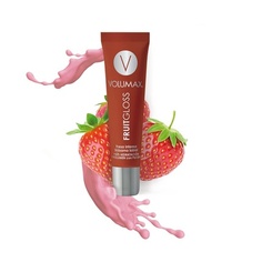 Fruitgloss Высокопигментированный и стойкий блеск для губ Максимальное увлажнение, блеск, комфорт и объем Интенсивный клубника, Volumax