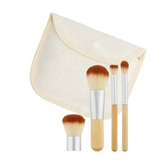 T4B Набор бамбуковых кистей для макияжа Mimo с дорожным размером и дорожной сумкой — упаковка из 4 шт., Tb Tools For Beauty