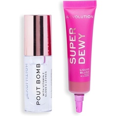 Подарочный набор Icons: блеск для губ, жидкие румяна, розовый, в подарочной упаковке, Makeup Revolution