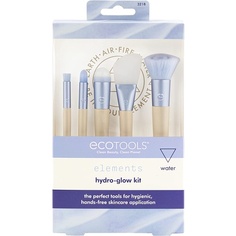 Набор кистей для нанесения макияжа и ухода за кожей Elements Limited Edition Hydro-Flow, набор кистей из 5 предметов синего цвета, Ecotools