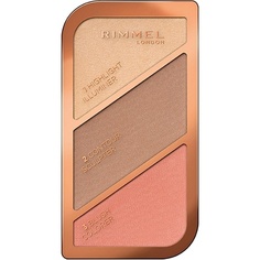 Палитра хайлайтеров London Sculpting 3-Tone Coral Glow 18,5G, Rimmel