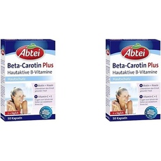 Бета-каротин плюс добавка для кожи с активными витаминами группы B для здоровой и красивой кожи 50 капсул, Abtei