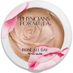 Пудра-хайлайтер для лица Rose All Day Petal Glow с жемчужным финишем для всех оттенков кожи — Soft Petal, Physicians Formula