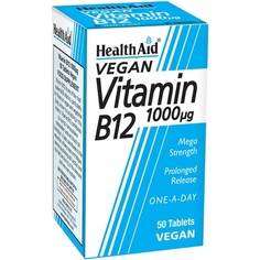 Витамин B12 1000 мкг пролонгированного действия, 50 таблеток, Healthaid