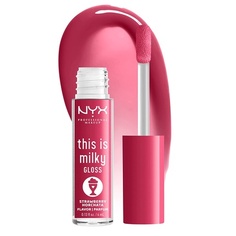 This Is Milky Gloss, 12-часовое увлажнение, веганский блеск для губ с клубникой и орчатой, розово-лиловый, Nyx Professional Makeup