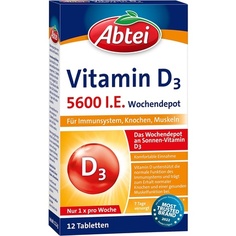 Витамин D3 Forte Weekend Depot — высокая доза для поддержки иммунной системы, костей и мышц, Abtei