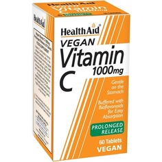Витамин С 1000 мг с пролонгированным высвобождением, 60 веганских таблеток, Healthaid