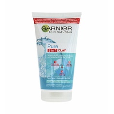 Skin Naturals Pure 3в1 очищающий гель-скраб и маска 150 мл, Garnier