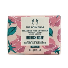 Очищающее мыло для лица и тела British Rose отшелушивает и очищает, 3,5 унции, The Body Shop