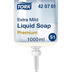 Сменный блок для жидкого мыла Extra Soft S1, непарфюмированное, 1 литр, Tork