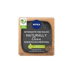 Твердое очищающее мыло для лица Naturally Clean, черный скраб, 75 г, Nivea
