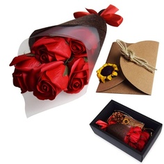 Подарочный набор Red Rose Black Box - Мыло &quot;Букет роз&quot; - Подарочная коробка с розами для ванны - Розовое мыло, Mikamax