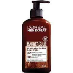 L&apos;Oreal Men Expert Barber Club 3-в-1 гель для умывания для бороды, волос и лица, 200 мл, L&apos;Oreal LOreal