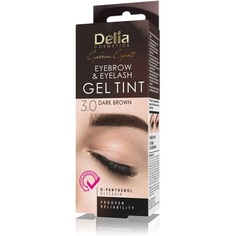 Полный набор темно-коричневой краски для бровей и ресниц — 15 применений, Delia Cosmetics