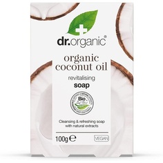 Натуральное мыло с кокосовым маслом первого отжима, натуральное вегетарианское, без жестокости, без парабенов, без Sls, пригодная для вторичной переработки упаковка, 100 г, Dr Organic