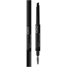 Водостойкий карандаш для бровей Expert Color &amp; Shape #4 Черный Коричневый, Joko
