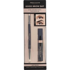 Набор из 2 предметов Good Brow Day Soft Black, Profusion Cosmetics