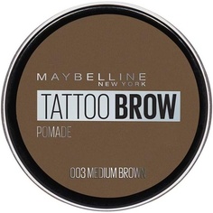 Maybelline Eyebrow Tattoo Brow Стойкая помада для бровей, средний коричневый цвет, 1 шт., Maybelline New York