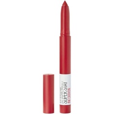 Maybelline Superstay Matte Ink Crayon Стойкая красная губная помада с точным аппликатором № 45 Hustle In Heels 1 шт., Maybelline New York