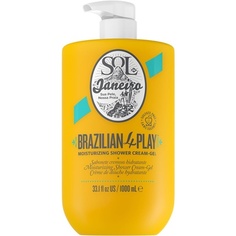 Бразильский увлажняющий крем-гель для душа 4 Play для мытья тела, 1 литр, кокос, Sol De Janeiro