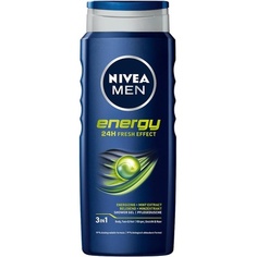 Энергетический гель для душа для тела, лица и волос для мужчин, 500 мл, Nivea