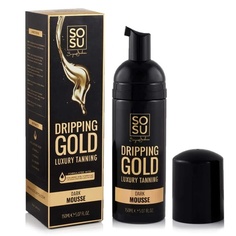Sosu Dripping Gold Luxury Мусс для автозагара, 5 унций, темный, с гиалуроновой кислотой и витаминами А и Е, Suzanne Jackson