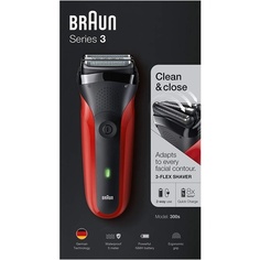 Электробритва 300S — черный красный, Braun