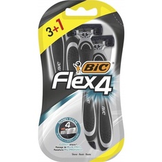 Мужская бритва Flex 4 со смазывающей полоской и поворотной головкой для гладкого и точного бритья, 4 шт. в упаковке — 4 шт., Bic