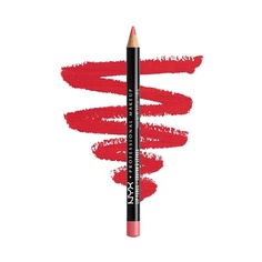 Тонкий карандаш для губ Стойкий кремовый карандаш для губ Ярко-красный, Nyx Professional Makeup