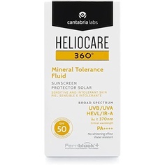 360 Mineral Tolerance Fluid Spf50 50 мл Минеральный солнцезащитный крем для лица Гипоаллергенная защита от солнца Шелковистая прозрачная отделка, Heliocare
