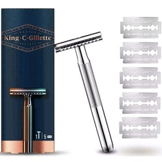 Безопасная бритва King C. Double Edge с 5 лезвиями — новая в запечатанном виде, Gillette