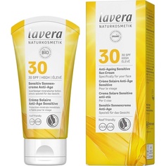 Антивозрастной солнцезащитный крем для чувствительной кожи Spf 30, натуральная косметика, сертифицированная для веганов, 50 мл, Lavera
