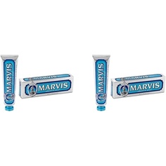 Зубная паста «Акватическая мята» 85 мл с прохладным дыханием мяты — удаляет налет и стойкие пятна с помощью фтора, Marvis