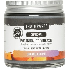 Угольная отбеливающая натуральная зубная паста без отходов «Апельсин и фенхель», 100 мл, Truthpaste